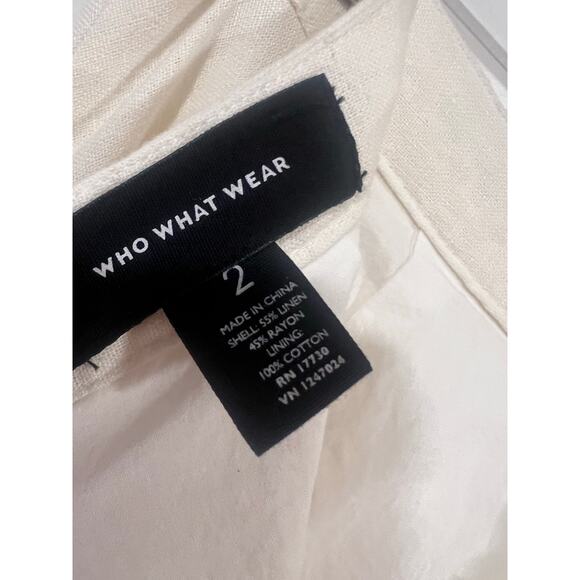 Women’s WHO WHAT WEAR Minimalist Summer Linen Midi Skirt 2 Cream - Picture 5 of 5